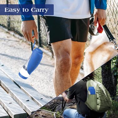 Тіовері: Пересувна пляшка-поїльник для собак та котів, 340 мл, блакитна