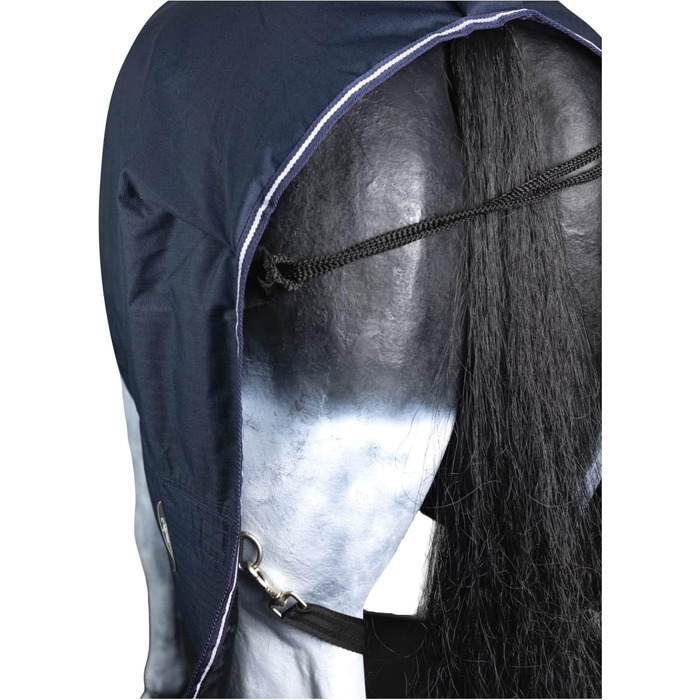 Деки для коней Marengos Comfort: водонепроникна, дихаюча, з флісовою підкладкою та еластичними перехресними ременями, 145 см, колір морський