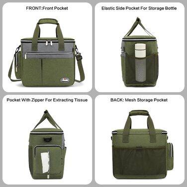 Сумка для собак TAIHOYIN: переноска, набір для подорожей з мисками, килимком та кишенькою для ласощів, зелена