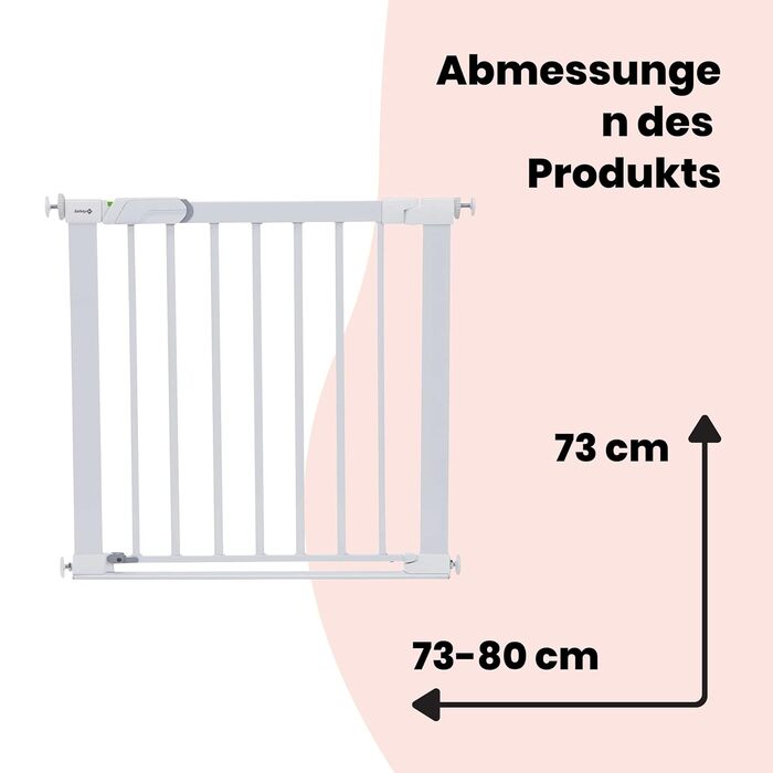 Захисні ворота Safety 1st Auto Close - автоматичне закривання, без свердління, 73-80 см (розширюється до 136 см), двостороння фіксація, білий колір (Flat Step)