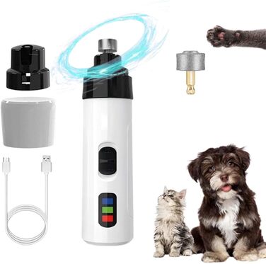 Електричний точилка для кігтів собак Fjaldjfu KrallenSchleifer Pro Salon - тиха, акумуляторна, з 2 швидкостями та 2 насадками