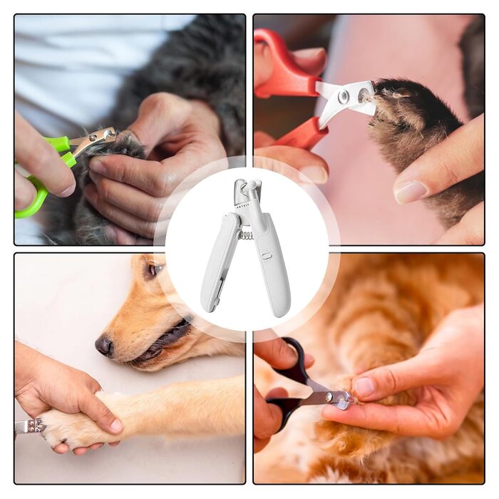 Професійний кусачковий триммер для догляду за кігтями собак та котів з підсвічуванням, для точного підрізання товстих кігтів