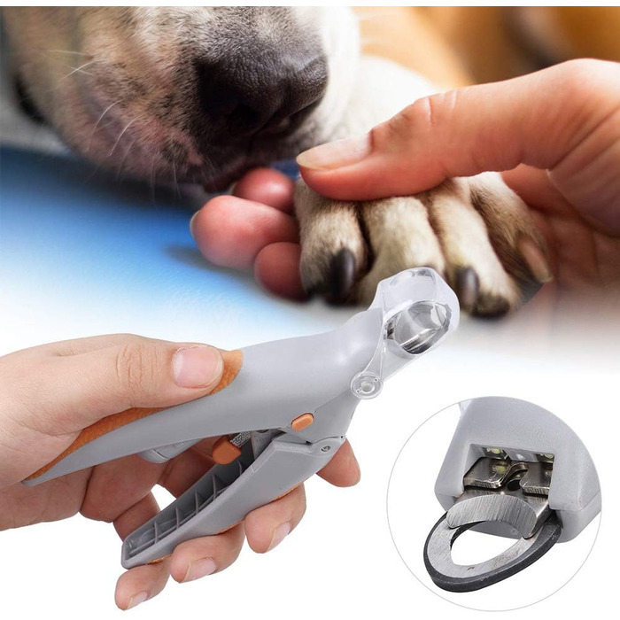 Ножиці для стрижки кігтів тварин Ejoyous з LED-підсвічуванням та лупою 5x, для собак та котів різної породи