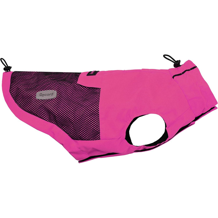 Водонепроникний дощовик для собак Record, зручний, з гумовими стрічками для лап та регульованим вирізом для шиї, S, фуксія, довжина спини 35 см