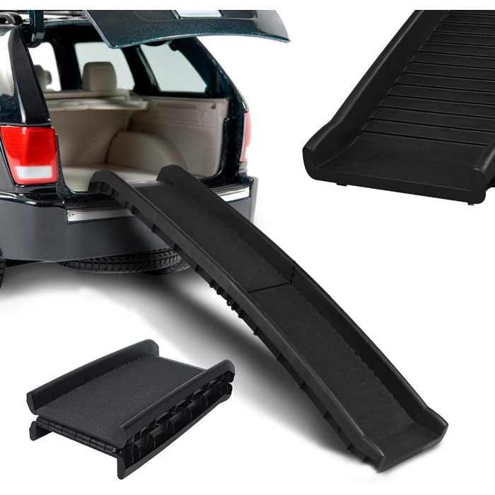 Наізі Рампа для собак 156см, складна, з антиковзким покриттям, для собак/кішок/домашніх тварин до 90 кг, чорна