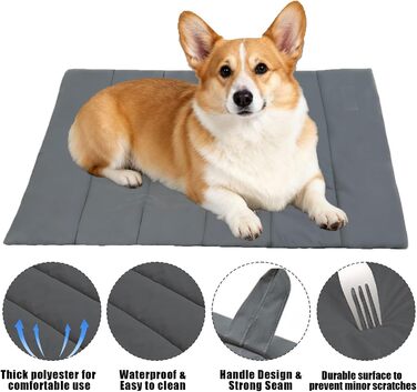 Водонепроникний килимок для собак на виїзд, миється, зручний, м'який, для подорожей, кемпінгу, відпочинку на природі (сірий)