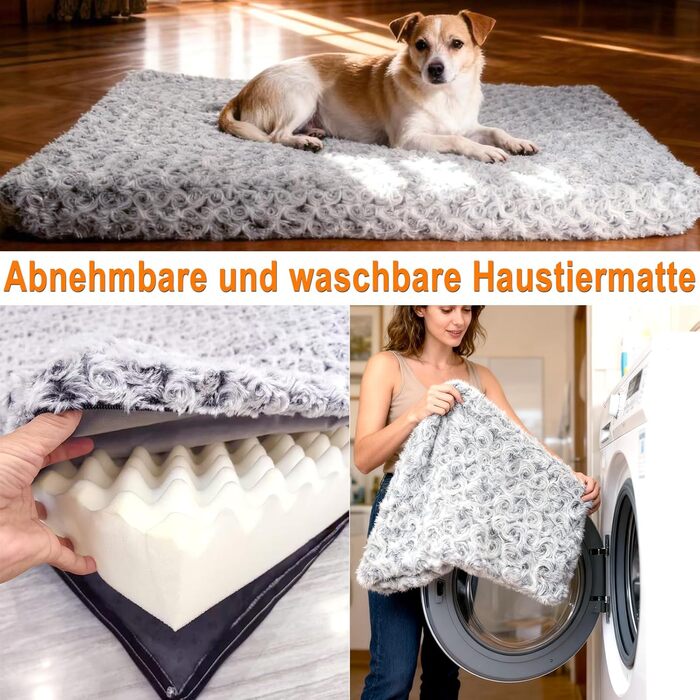 Ортопедичне ліжко для собак 90x70x8 см, середнього розміру. Зручне ліжко для собак та котів з ефектом пам'яті, антиковзаюче дно, можна прати. Сірий колір.