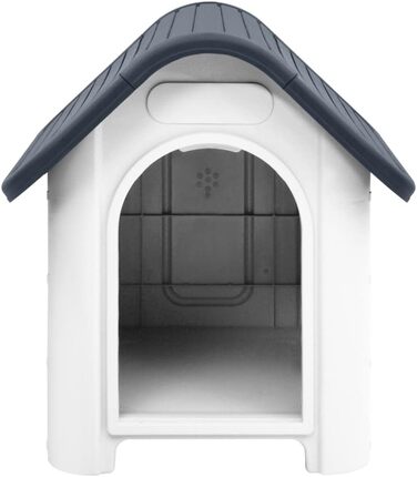 Будка для собаки vidaXL сіра 59x75x66 см поліпропілен, будиночок, лежак