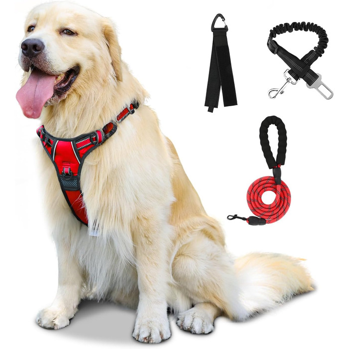 Шлейка для собак середнього розміру FURRYFECTION, антивитягуюча, зручна, з регулюванням, з ліскою, Oxford Edition