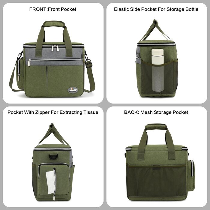 Сумка для собак TAIHOYIN: переноска, набір для подорожей з мисками, килимком та кишенькою для ласощів, зелена