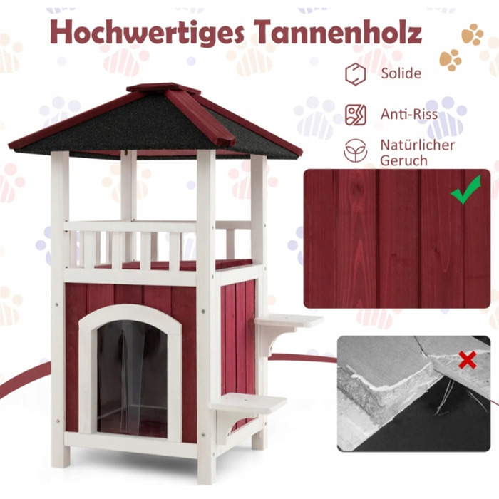 COSTWAY 2-рівневий ігровий комплекс для котів з платформами для стрибків