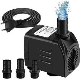 Погружний насос для ставка, фонтану, акваріума Wasserpumpe 1800 л/год, 25 Вт, 3 насадки (13/16/19 мм)