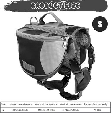 Рюкзак для собак Nankoyal з бічними кишенями, регульоване оснащення, для кемпінгу, подорожей, міста та авто