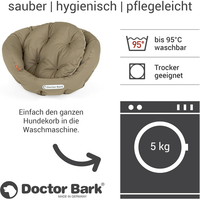 Кругле ліжко для собак Doctor Bark з ортопедичною подушкою, 40x35 см, золото-коричневе (S)