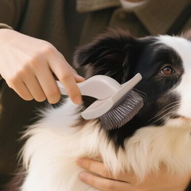 Щітка для грумінгу тварин: для котів та собак, видалення шерсті, дерев'яна ручка, портативна