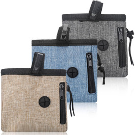 Набір з 3 мішечків для собак Leckerlibeutel, миючих, з поясом та диспенсером для відходів, іграшка для тварин, контейнер для сухого корму та ласощів, 2 способи носіння