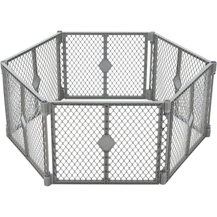 Laufstall для собак North States MYPET Petyard, 6 панелей, 66 см, складаний, для дому та вулиці, Feldstone Basic