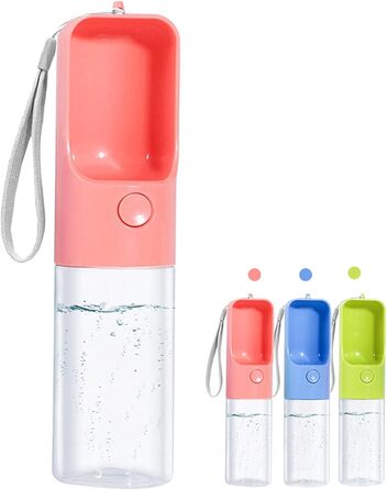 Водяна пляшка для собак MICHETT True Love Sofunii, 425 мл, рожева - витокозахисна, BPA-free, для прогулянок