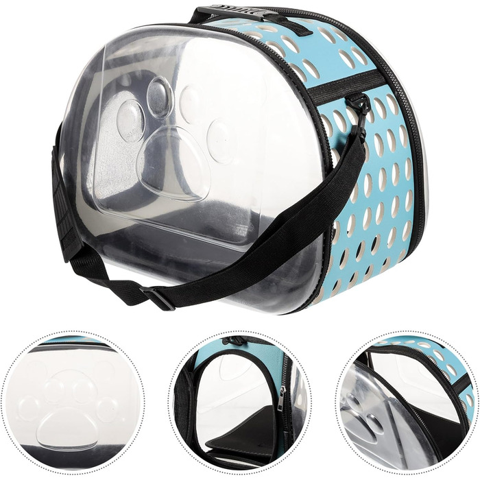 Транспортна сумка для котів POPETPOP: міцна, з прозорим корпусом, для подорожей та вигулів, блакитна