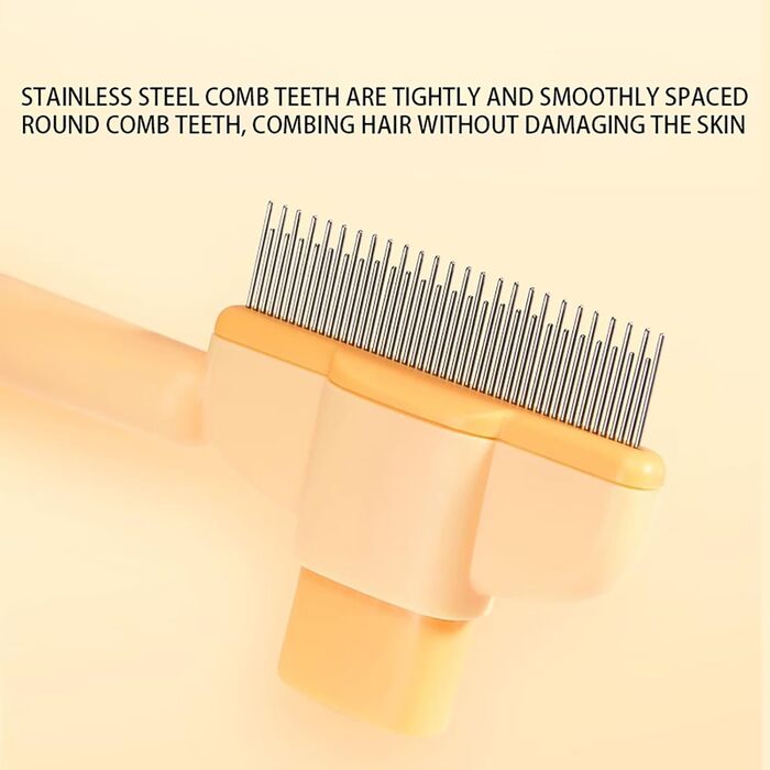 Щітка для котів та собак, видалення шерсті, з кнопкою для очищення, для довгої та короткої шерсті, сіра, інструменти для догляду за тваринами