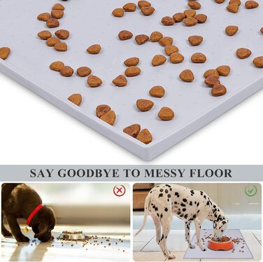 Підкладка під миску для собак та котів VIVAGLORY Grippymat, силіконова, 60x40 см, сіра