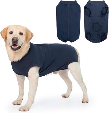 Піжама для собак після операції (кастрації) для цуценят та дорослих, чоловічий крій, S, темно-синій