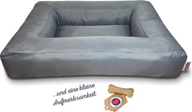 Ліжко для собак Tante Hilde Düne XXL 88x70 см, сіре, міцне, знімний чохол, для середніх порід (бігль, французький бульдог)