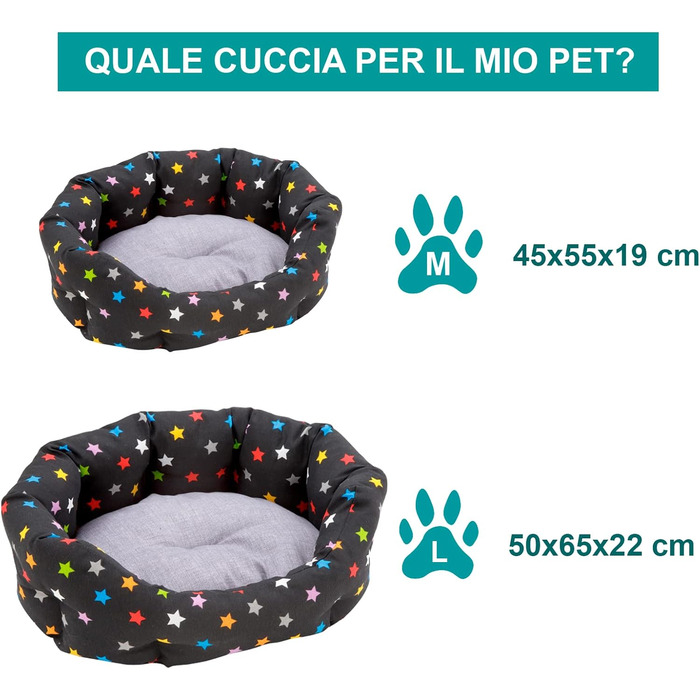 М'яке кругле ліжко для собак та котів Baroni Hoe з тканини, 45x55 см, сірий колір зі зірками, для сну та декору