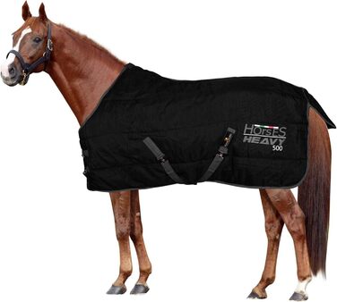 Зимова деки для коня, 500g, утеплена, м'яка, зручна, для стійла, чорна, 128 см