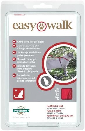 Шлейка для котів PetSafe Easy Walk, червона, розмір M, для прогулянок