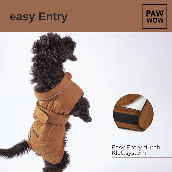 Теплий зимовий одяг для собак | Куртка для собак з захистом живота та застібкою-липучкою, розмір L, коричнева