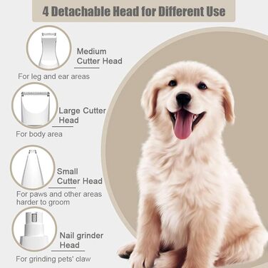 Мультитрим Pro від Dr Pfoten: професійна 4-в-1 машинка для стрижки собак та котів. Тиха машинка для грумінгу, триммер для догляду за лапами.