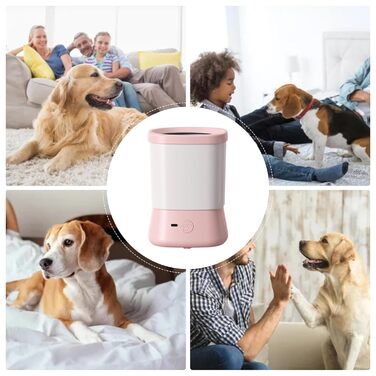 Автоматичний мийка лап для собак - 2 швидкості, захист від бризок, рожевий