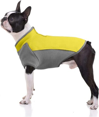 Жакета для собак з напівблискавкою, теплий зимовий пуловер/мантель для маленьких собак та цуценят, жовтий