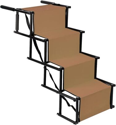 Східці для собак - пандус для автомобіля, захист суглобів, складна конструкція, регульовані сходинки (139x45x76 см)