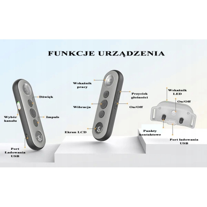 Навчальний електричний нашийник для собак з пультом керування, радіус 300м