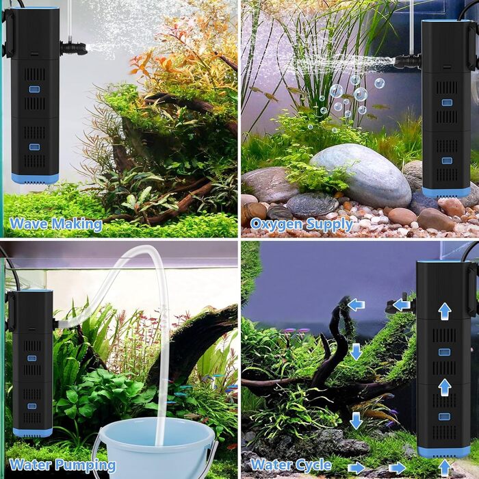 Акваріумний фільтр Fishkeeper 1000 л/год, 16W, для акваріумів 120-300 л, 4-в-1 (фільтр, аератор, помпа, губка)