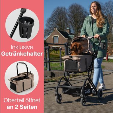 Візок для собак Innopet Nomad Compact - легкий, складаний візок для собак та котів до 20 кг, знімний кузов, переноска та автокошик