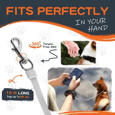 Рулетка для собак Moestar 3м, висувна, з контейнером для відходів, для малих та середніх порід (чорний/зелений, чорний/помаранчевий)