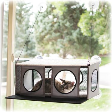Віконне лежанка-гамак для великих котів K&H Pet Products, міцне котяче ліжко на підвіконня з кріпленням EZ Mount, підвісна полиця для котів, котячі меблі для вікна