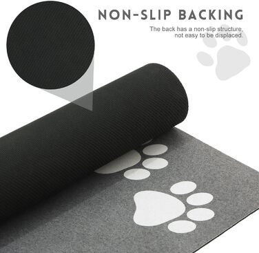 Нековзні килимки під миски для котів та собак SUKUTU, 30x50 см, сірий