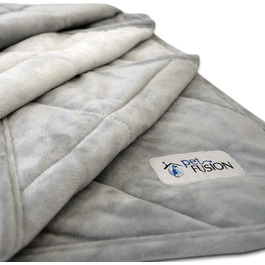 PetFusion Premium Plus велика двостороння собача ковдра 135x107 см, сіра мікроплюш, 100% м'який поліестер