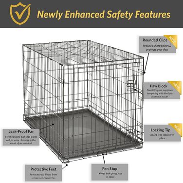 Кія Hundebox B30 - переноска для собак, 76 см, для маленьких порід, з піддоном, захистом підлоги та окремими дверима (124 x 76 x 82 см)