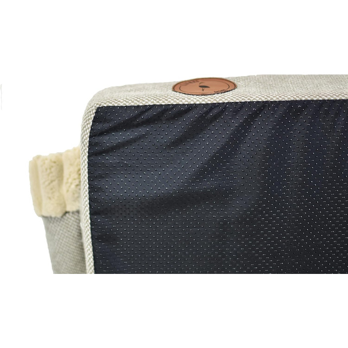 Лягу для собак середнього розміру, ортопедична матрац для собак, м'яке ліжко для тварин з капюшоном, неслизьке, пральне, з блискавкою (Бежевий, 70 x 60 x 8 см)