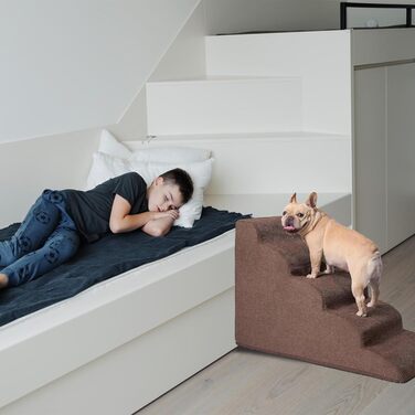 Сходинка для собак Galatée: зручна та стабільна, 5 сходинок, знімний, пральний чохол, протиковзка, для диванів, ліжок та авто