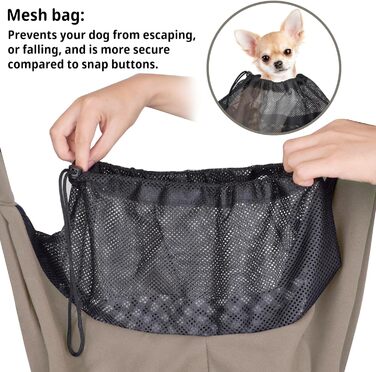 Сумка-переноска для собак CUBY, літня, дихаюча сітка, для маленьких собак та котів (регульований плечовий ремінь, коричнева)