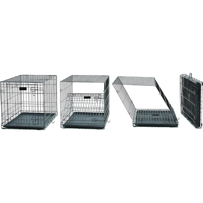 Клітка для собак MidWest Ultima Pro 742UP, 107 см, металева, подвійні двері, складна, з перегородкою, роликовими ніжками та піддоном