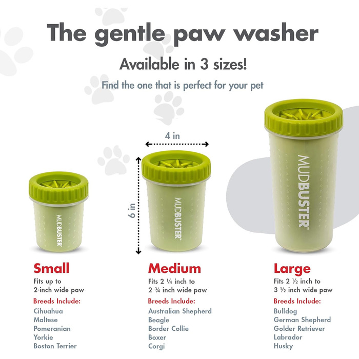Очисник для лап собак Dexas MudBuster PW710383, зелений, розмір M, портативний, упаковка 1 шт.
