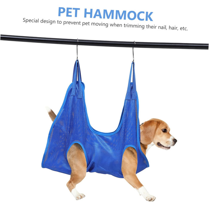 Гамак для грумінгу собак з машинкою для грумінгу та кусачками для нігтів. Практичний та безпечний гамак для догляду за домашніми тваринами. Колір: блакитний