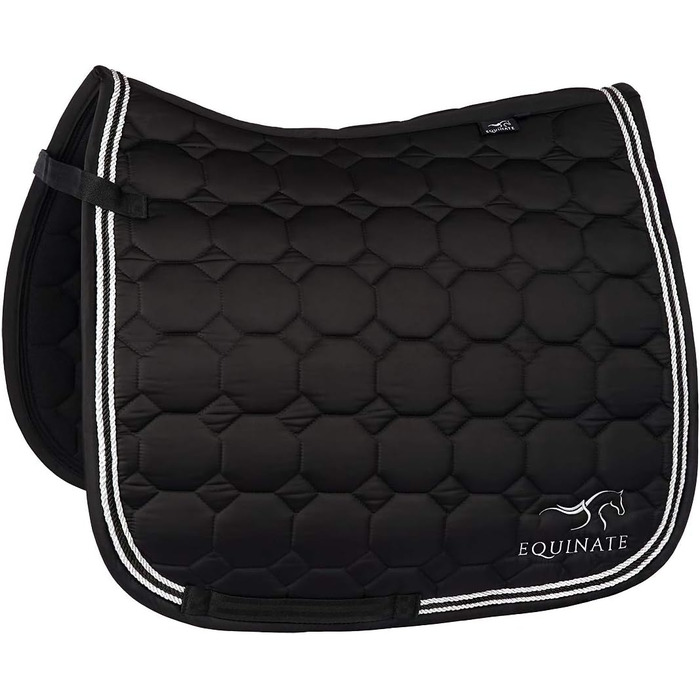 Schabracke Equinate Satin Madison для поні DR, чорна. Якісна підковальна подушка з атласу Equinate